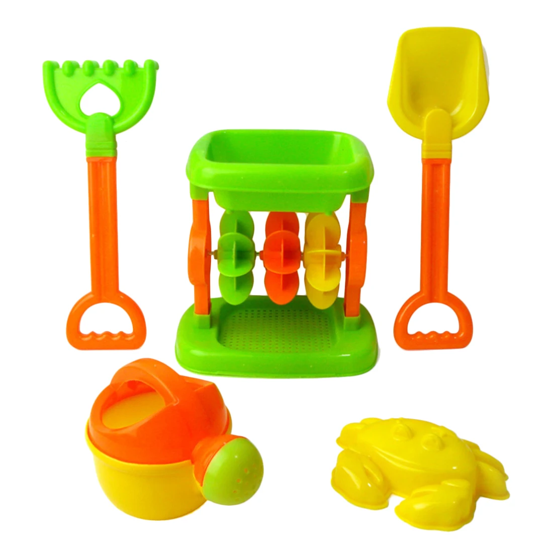 5 шт. пляж формочка для песка Лейка игрушка набор с сетчатой сумкой для детей лопатка для песка/грабли-цвет случайный