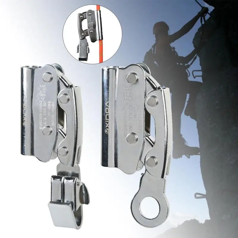 

NEW Alloy Steel Climbing Abseiling Safety Stop Descender Anti-falling Self-locking Rappelling Device Self--locking Device Tool