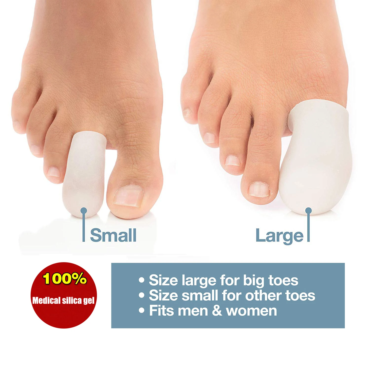 

Gel Toe Caps Corns Blisters protector Pies Silicone gel Bunion Guard Foot care finger Massager