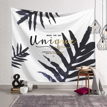 

Tropical Green Leaf Gold Letters Tapestry Ins Style Wall Hanging Tapestry Bohemian Leaf Cactus Blanket