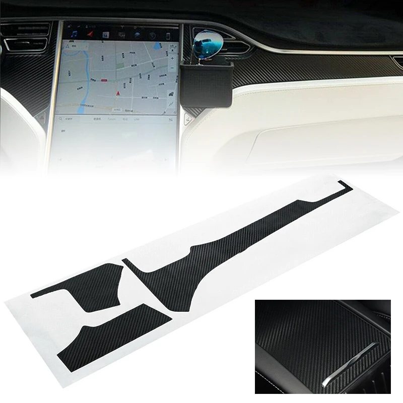 

4pcs Auto Car Dashboard Stickers & Central Control Armrest Box Sticker Carbon Fiber Set For Tesla Model X Model S Accessories