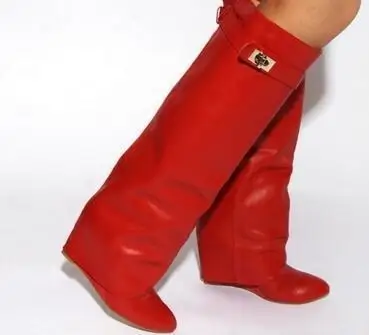 

2019 leather boots women over the knee boots long boots women luxury shoes women designers Wedges Slip-On Med shoes
