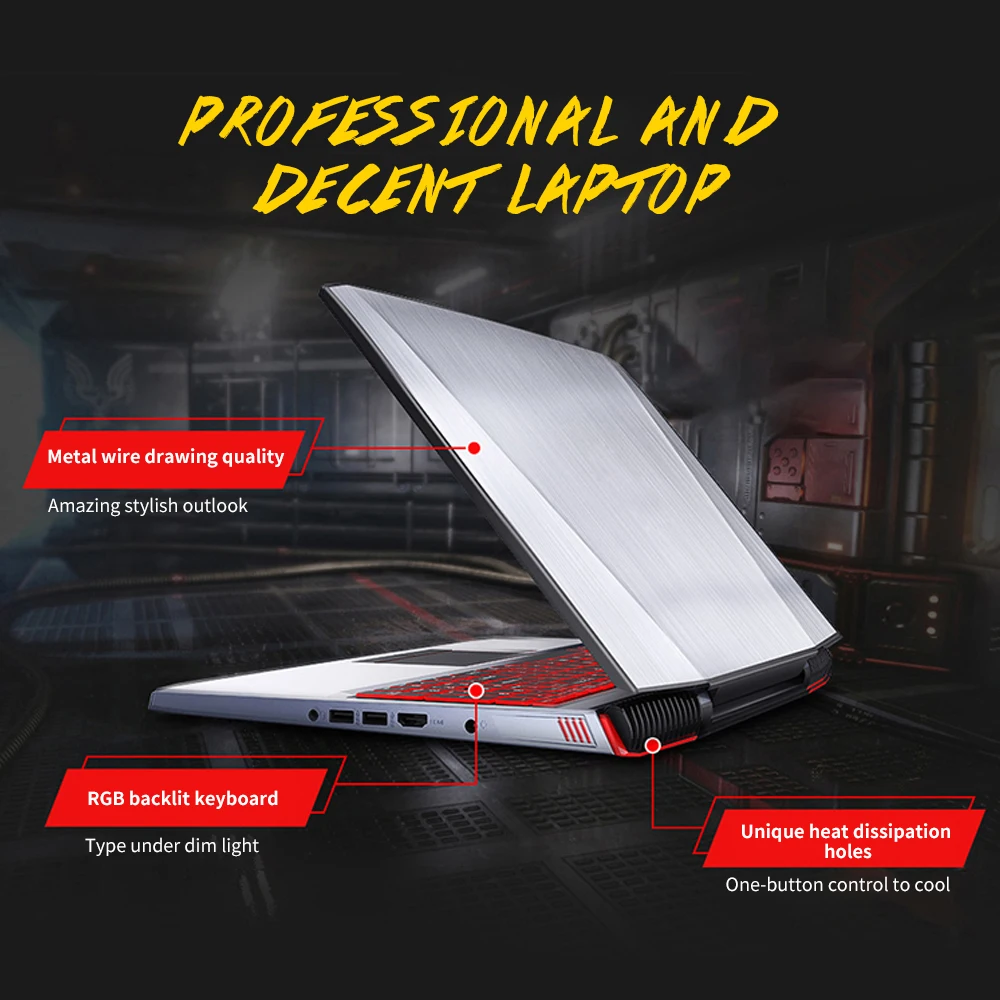 T-bao Laptop Corei7 15.6in GTX1060 Gaming Laptop 1920*1080 HD Dual Fans 8G DDR4 4000mAh Battery RGB Backlit Keyboard Windows 10