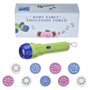 

Kids Flashlight Storybook Torch HD Animation Cartoon Early Educational Toy Handed Projector Learning LED Toys