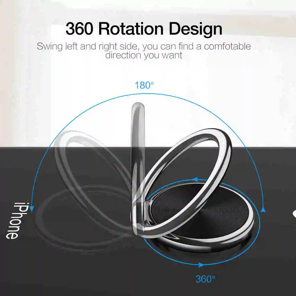 RAXFLY 3D Finger Ring Holder Ring Stand Metal 360 Rotating Mobile Phone Holder for iPhone 7 8 Samsung Phone Stander Holder