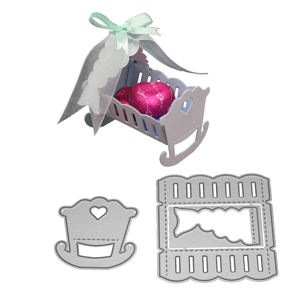  Mini Baby Cradle Cart Craft Die Metal Cutting Dies Stamps 3D DIY Scrapbooking Carbon Photo Frame We - 32985521500