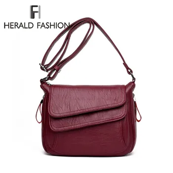 

Herald Fashion New Women Leather Messenger Bags Luxury Handbags Women Bags Female Shoulder Bag Ladies Crossbody Bags Sac Bolsas