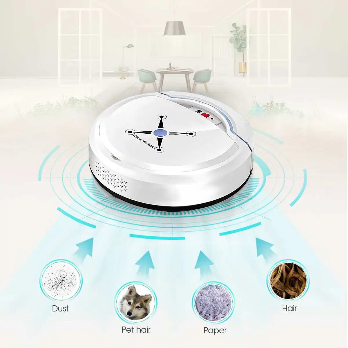 USB Robot Vacuum Cleaner for Home Automatic Sweeping Dust Cleaner Wireless Vacuum Cleaner Auto Sweeper Aspirateur Black / White