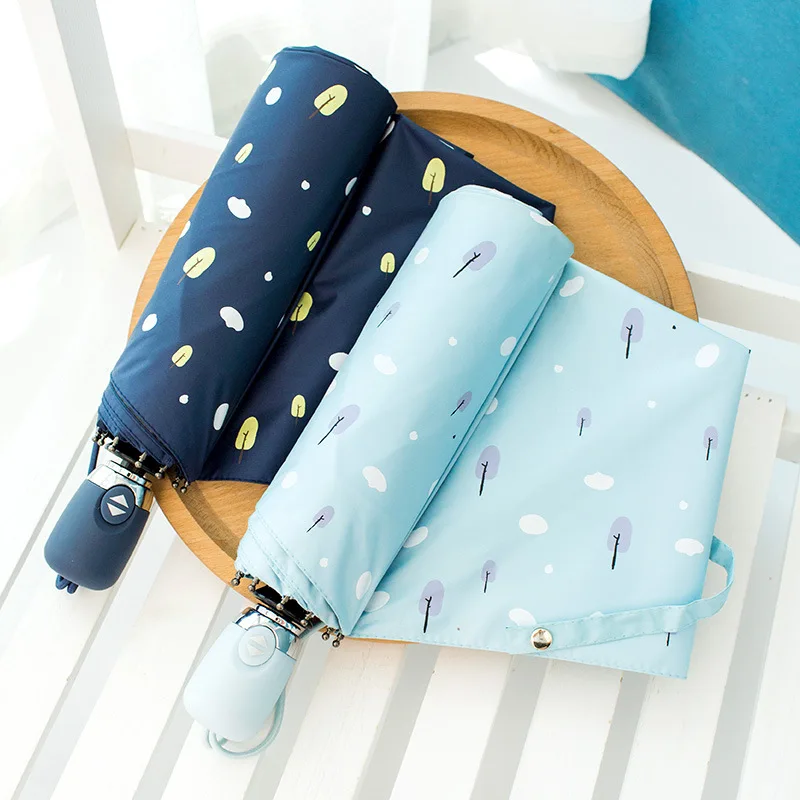 

Automatic Umbrella Self-Development All-Weather Umbrella Wholesale Japanese Tri-Fold College Style Sun Umbrella Folding Vinyl Ja