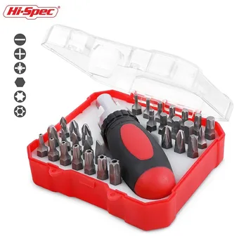 

Hi-Spec 31pc Ratcheting Screwdriver Bit Set CRV Ratchet Screwdriver Set Tamper Proof Security Hex Torx Bits Set Hand Tools