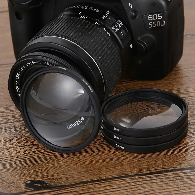 58 мм Макросъемка Комплект фильтров для объектива + 1 2 4 10 Nikon Canon EOS 650D 600D