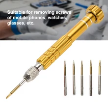 Для часов отвёртка инструмент для ремонта ручки с 5 битами телефон очки Высокое качество часы Ремонт Инструменты Набор для часовщика