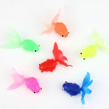 

20pcs/lot Soft Rubber 4cm Goldfish Simulation Children's Toys Gold Fish Small Outdoor Toys for Kids Boys Play Game Random Color