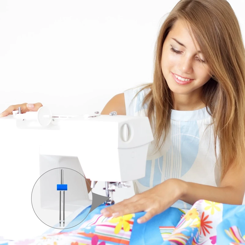 ABGC 4 قطع ملزم ماكينة خياطة قطعة قدم الضغط في ماكينة الخياطة ودائم مزدوجة التوأم إبر دبابيس ماكينة خياطة اكسسوارات
