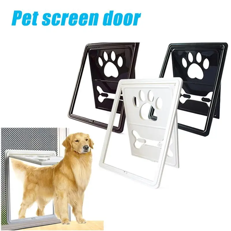 

New 1 Pcs Pet Sliding Screen Door Mosquito Resistance Dog Footprint Pattern Pet Cat Door Window Screen Window Protector