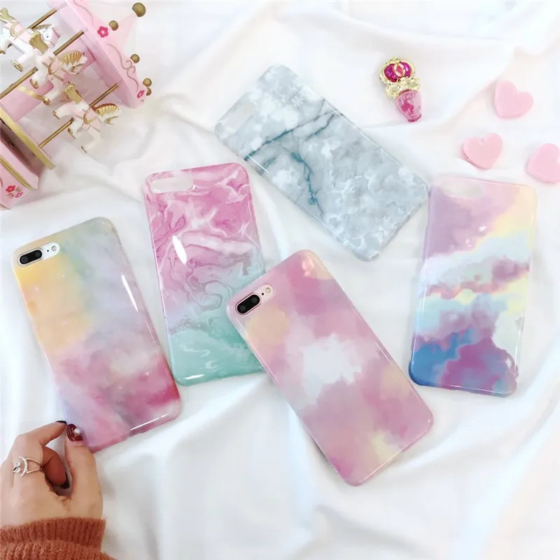 Роскошный Мраморный чехол для iPhone X 6 XS 6S 7 8 XR MAX IPhone7 Plus мягкий | Мобильные телефоны