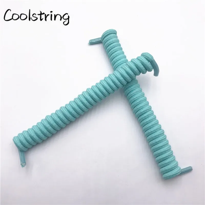 Coolstring 4mm Spiral Spring Curly Stretch Shoelace Lazy No Tie Shoe Laces New Shoestrings For Elderly Children Casual Sneakers