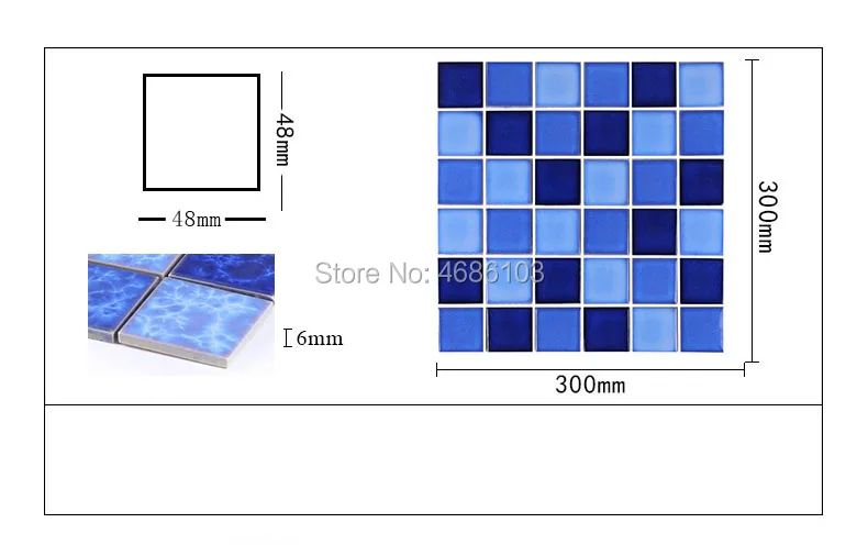 Голубая мозаика для бассейна, кирпичная плитка для рыбьего пруда, стена для ванной комнаты, нескользящий пол для кухни, сетчатая Подложка для балкона