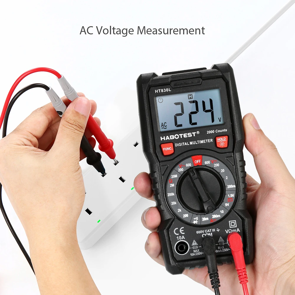 

RM101 Digital Multimeter 2000 counts Backlight AC/DC Ammeter Voltmeter Ohm Portable Meter voltage meter RICHMETERS