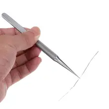 1 шт., Профессиональные ручные инструменты для ремонта из нержавеющей стали, прямые/гнущиеся, 0,15 ММ, E Dge Tip, точные пинцеты для сбора отпечатков пальцев