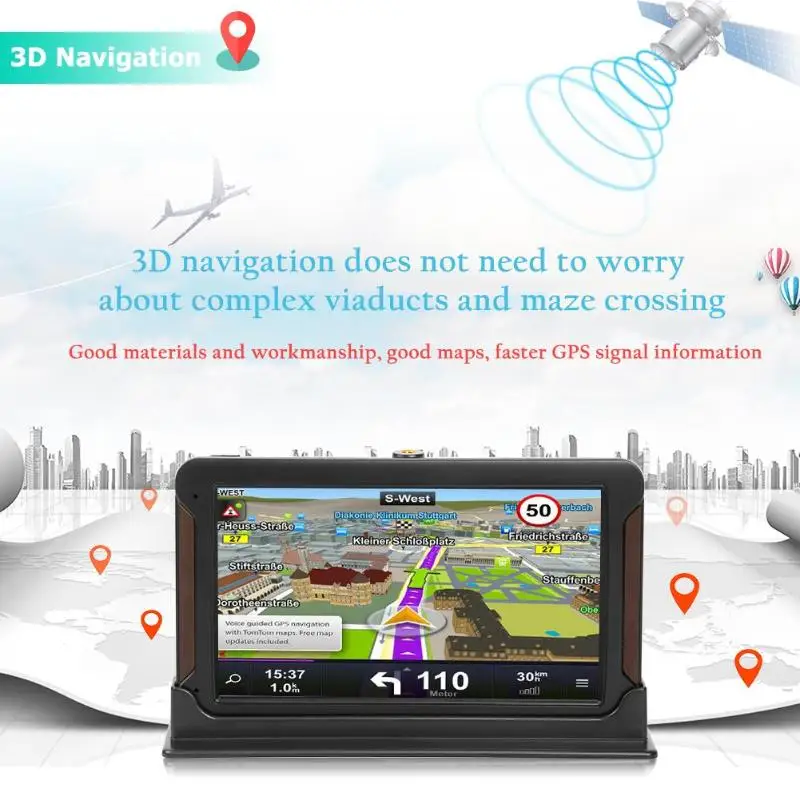 7 pulgadas HD coche GPS navegación pantalla táctil consola 2018 último mapa vehículo camión GPS navegación automóvil FM 7 pulgadas HD coche GPS navegación pantalla táctil consola 2018 último mapa vehículo camión GPS navegación automóvil FM