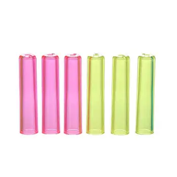 

6pcs Pencil Cap Plastic Translucent Pen Cover Office Stationery Supplies