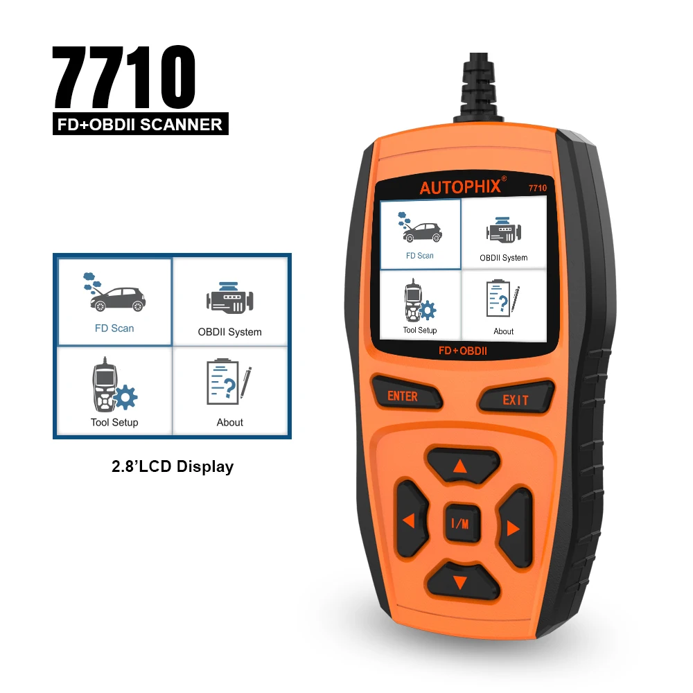 

FD7710 for FD EPB DPF ABS SRS Oil FD+OBDII Multi Scan Tool Support English French German Spanish Car Accessories
