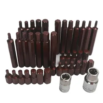 

40pcs/set Hex Star Spline Socket Screwdriver Bit Set Drive Torx Sockets Bits Car Van Repair Tools Screwdriver Kit Repairing Tool