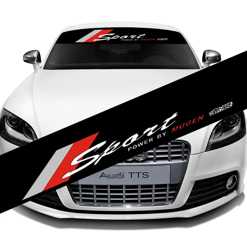 

130*21cm Car Front Windshield Sticker MUGEN SPORT Sticker Reflective Decal Personalized Car-Styling Decal for honda