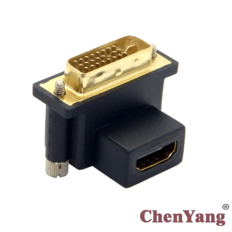 

10pcs/lot DVI Male Up Angled 90 Degree to HDMI Female Adapter for Computer & HDTV & Graphics Card