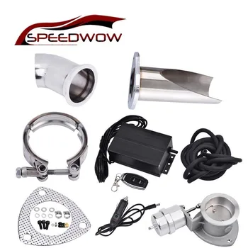 

SPEEDWOW 2.5"3.0" Exhaust Cutout Catback Downpipe Valve Vacuum Pump Exhaust Kit Vacuum Actuator With Wireless Remote Controller