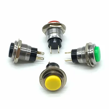 

5pcs 12mm 2pin DS-318 Momentary Push Button Switch Non-locking Switch 4 Color Red Green Yellow Black