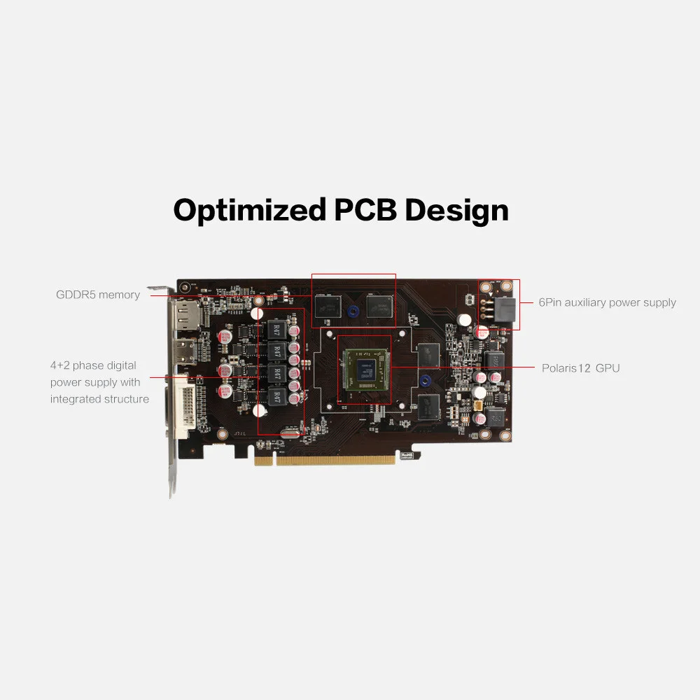 Новая видеокарта PPYY-Yeston Radeon Rx550 4 ГБ Gddr5 Pci Express 3,0 Directx12, внешняя видеокарта для настольных компьютеров