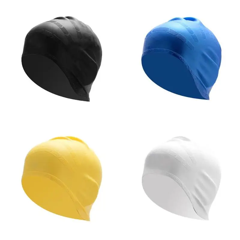 

Flexible Silicone Waterproof Long Hair Ears Protection Swim Pool Water Sports Waterdrop Swimming Cap Hat for Men Women Adults