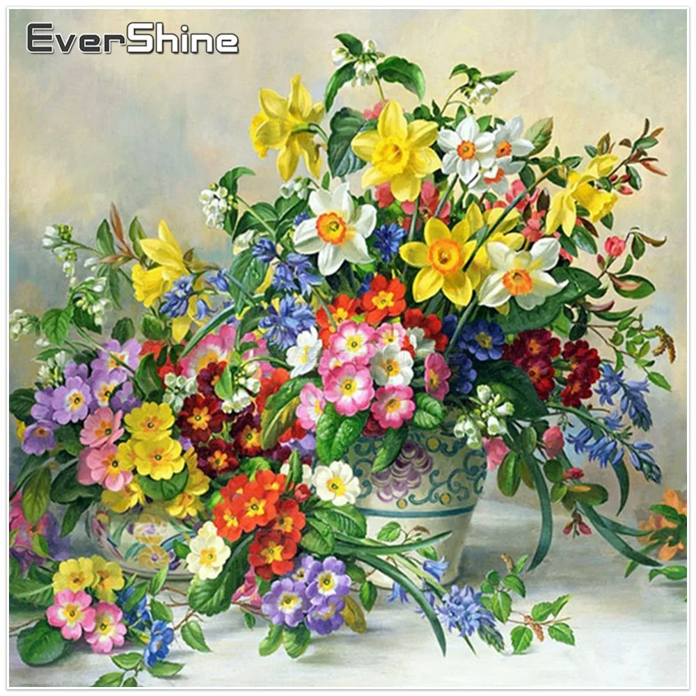 

EverShine DIY 5D Diamond Embroidery Full Display Flowers Diamond Painting Rhinestones Cross Stitch Home Decor Diamond Mosaic