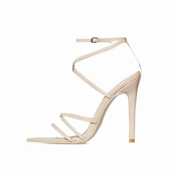

2019 Summer hot selling thin heel open toe buckle sandals fashion party shoes
