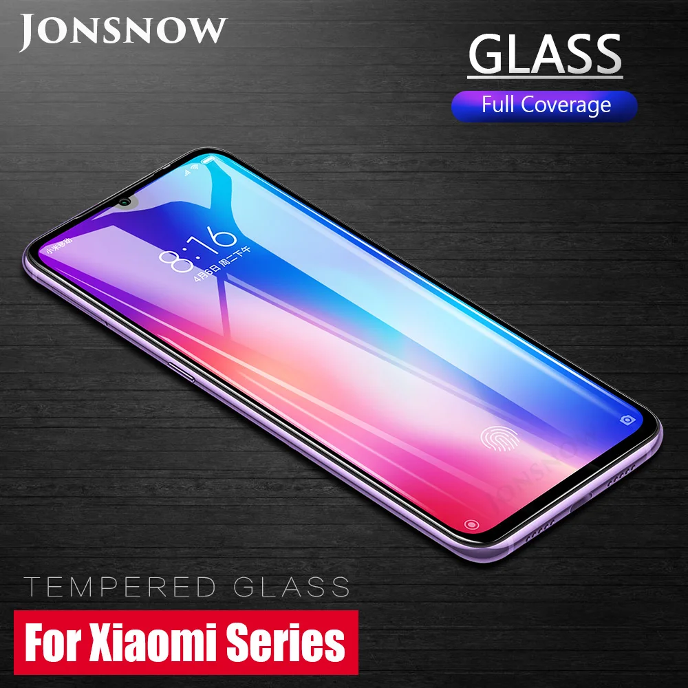 Защитное стекло JONSNOW на весь экран для Xiaomi Mi 9 8 Lite закаленное Redmi 7A Note 7 6 Pro K20 9T
