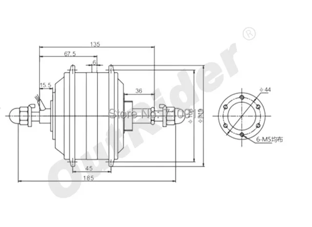 

Qualitified 36V Rear Expansible 7-speed Hall/ no hall Ebike/Electric Bike Hub Motor340rpmOR01B6