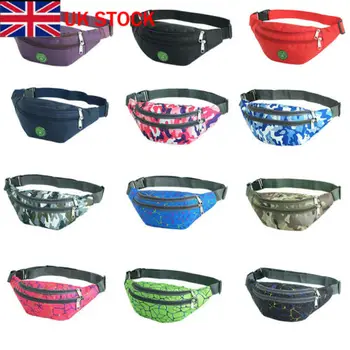 

Travel Ladies Colorful Camo Printed Fashion Waist Packs Money Belt Passport Wallet Zipped Security Pouch Unisex Bags