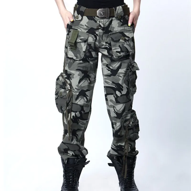 Women's Multi-pocket Cotton Trouser Overalls Fan Outdoor Hiking Hunting Shooting Training Wearproof Pants