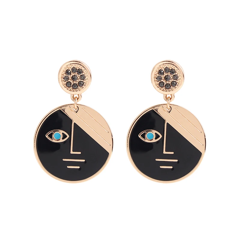 

99 Clara Cool Face Earrings Female Workplace Temperament Earrings Texture Glaze Dropping Individual Trendy Street Eardrops