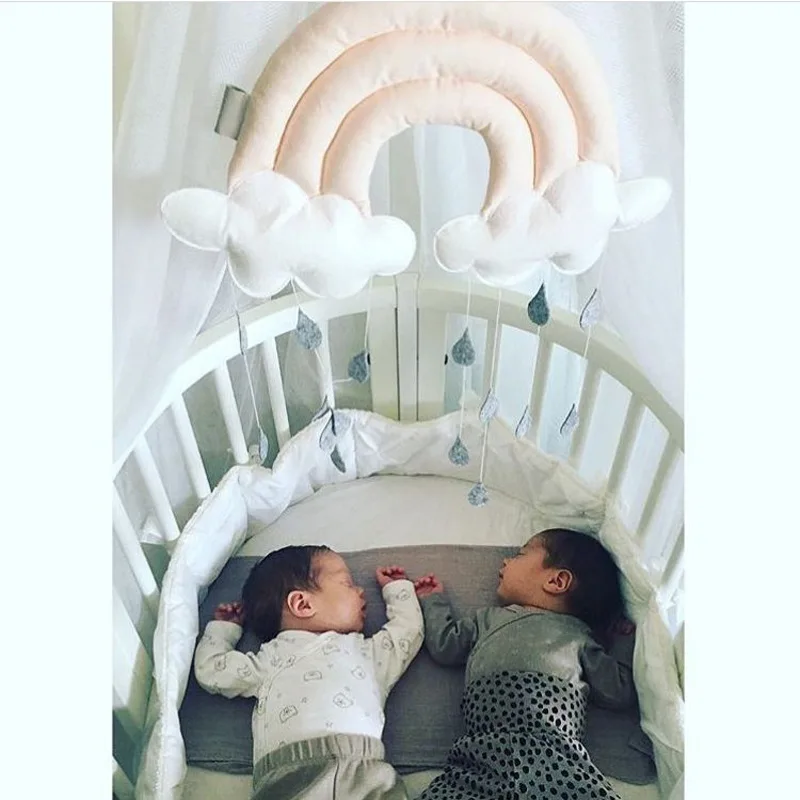 

Baby Girl Room Decor Furnishing Decoration Originality Three-dimensional Flaky Clouds Raindrop Fabric Bedside Pendant Multicolor
