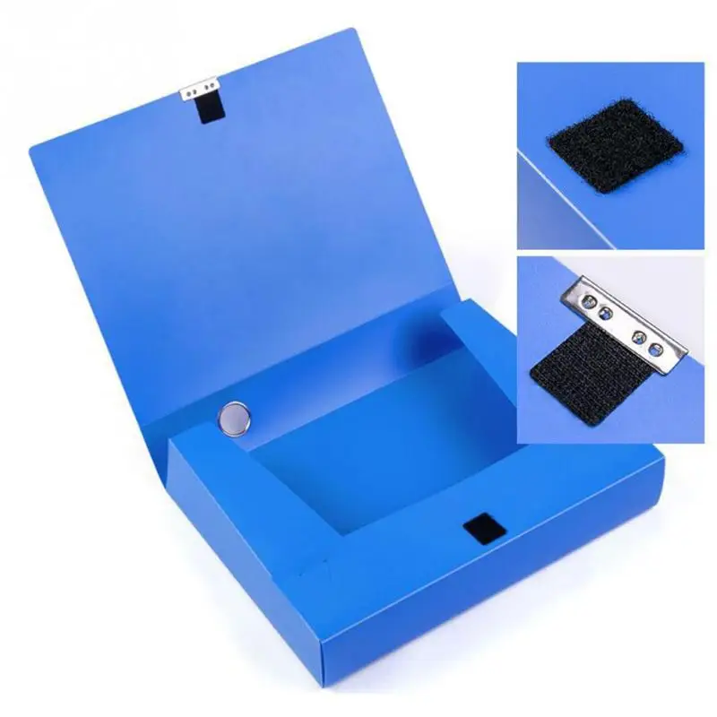 

A4 Business Lightweight File Box 3.5cm/5.5cm Thickness Portable Blue File Storage Case PP Labelable Document Organizer #17