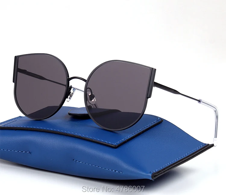 Женские солнцезащитные очки «кошачий глаз» Для женщин металлический каркас нежный модный бренд Винтаж негабаритные солнцезащитные очки для женщин, UV400 плоскими стеклами