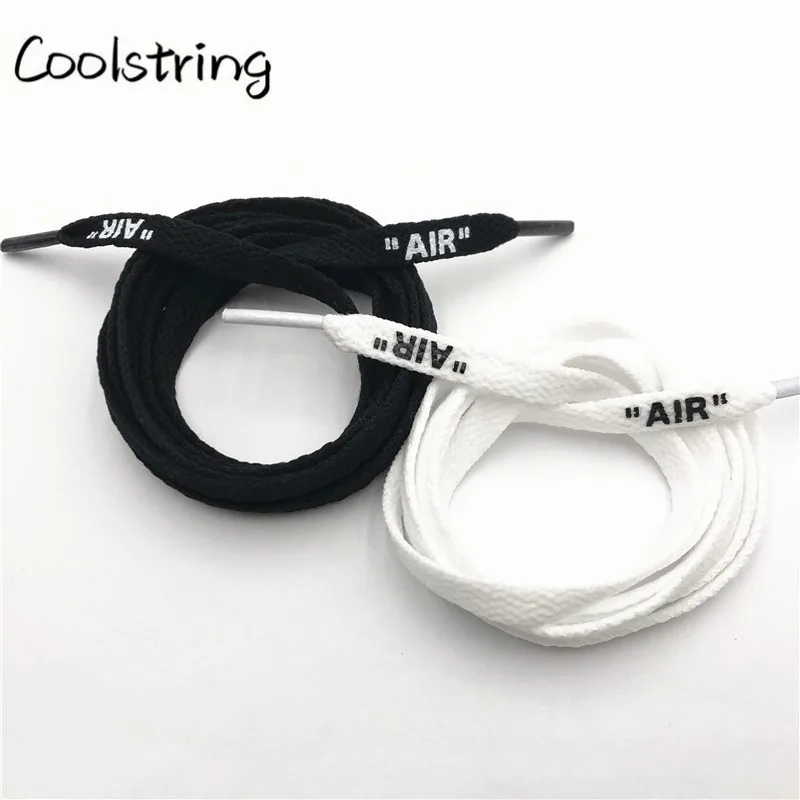 

Coolstring New Fashion Shoelaces OW Signed Jointly Flat Single Layer Network Lace With Printing "AIR" Silk Printing Shoe Laces