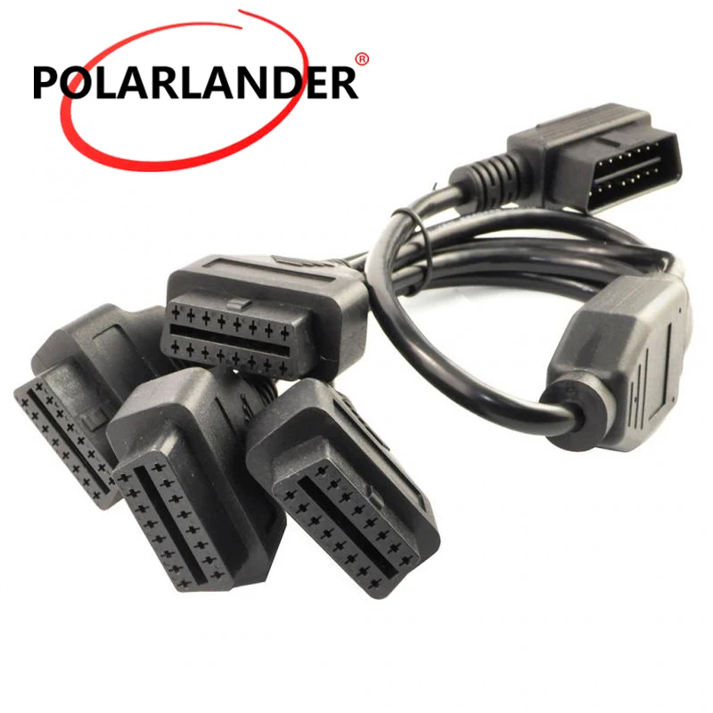 16 Pin 50CM OBD 2 Car Diagnostic Cable with Right Angle 1 to 4 ...