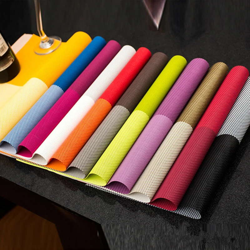 4 مربع بلون الطعام مفرش طاولة أوروبا نمط PVC مخطط الوقايات الجدول حصيرة الطعام وعاء طبق بساط عازل سادة 4 مربع بلون الطعام مفرش طاولة أوروبا نمط PVC مخطط الوقايات الجدول حصيرة الطعام وعاء طبق بساط عازل سادة