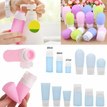 

Home Travel Packing Silicone Press Bottles Set Silicone Tube PP Portable Lotion Shampoo Bath Container Makeup Organizers