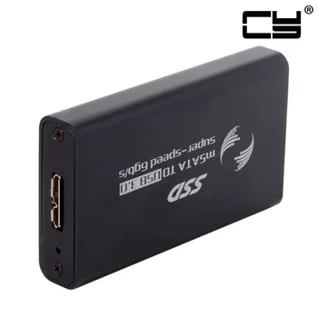 

Jimier 50mm mini PCI-E mSATA 6Gbps Solid State SSD to USB 3.0 Hard Disk Case Enclosure Black