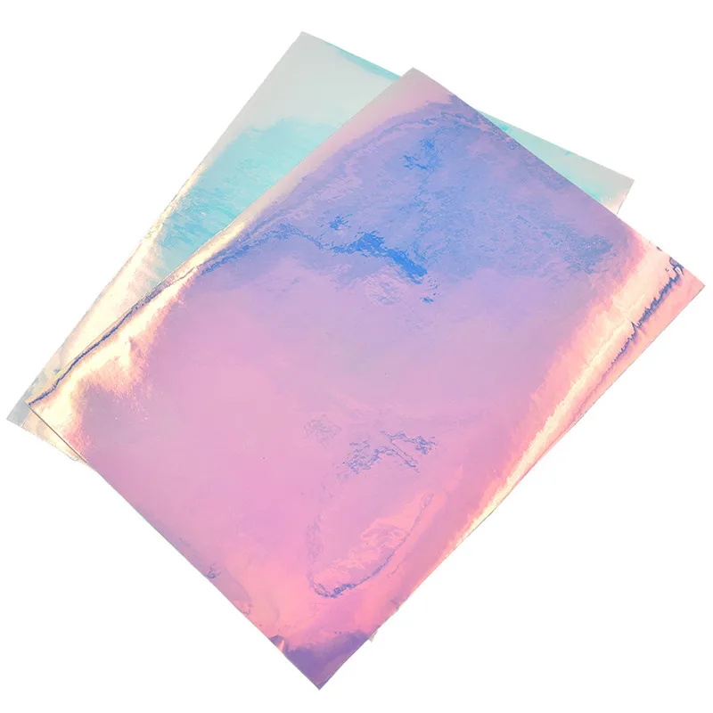 

A5 Holographic Faux Leather DIY Transparent PU Synthetic Leather Handmade Sewing Handbag Garments Fabric Drop Shipping